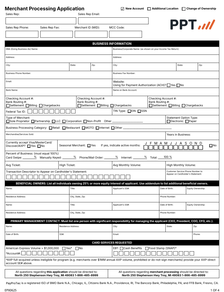 EPX Merchant Application