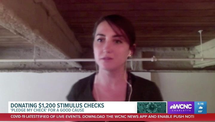 Me speaking to a local news network about Pledge My Check