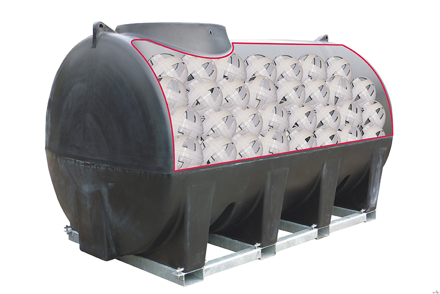 Baffle Balls are recommended when moving liquids on the open road or uneven grounds