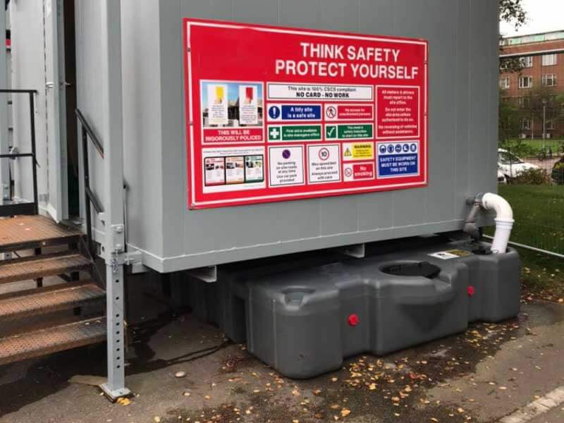 Tuff Tank connected to Construction Site Toilet Block