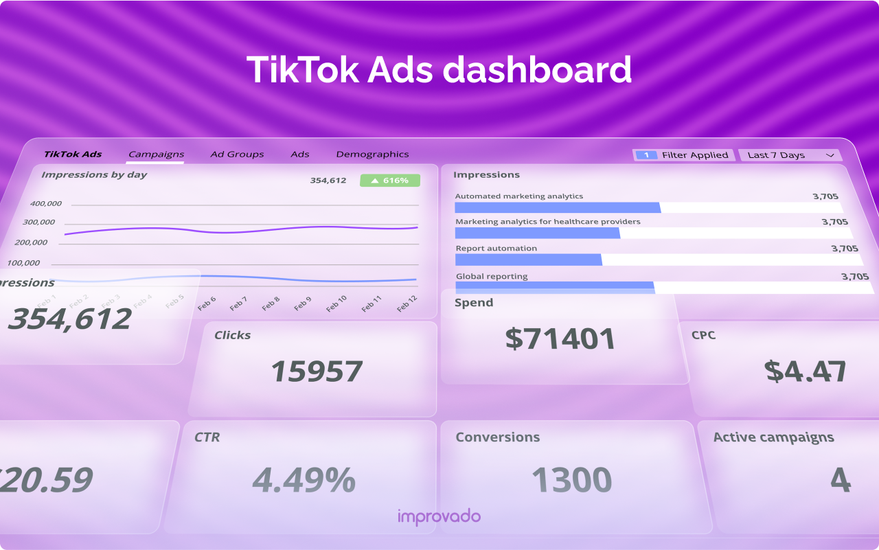 TikTok Ads Reporting Dashboard Summary