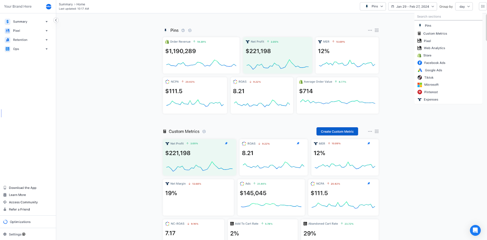 Triple Whale is a performance analytics tool for ecommerce brands.