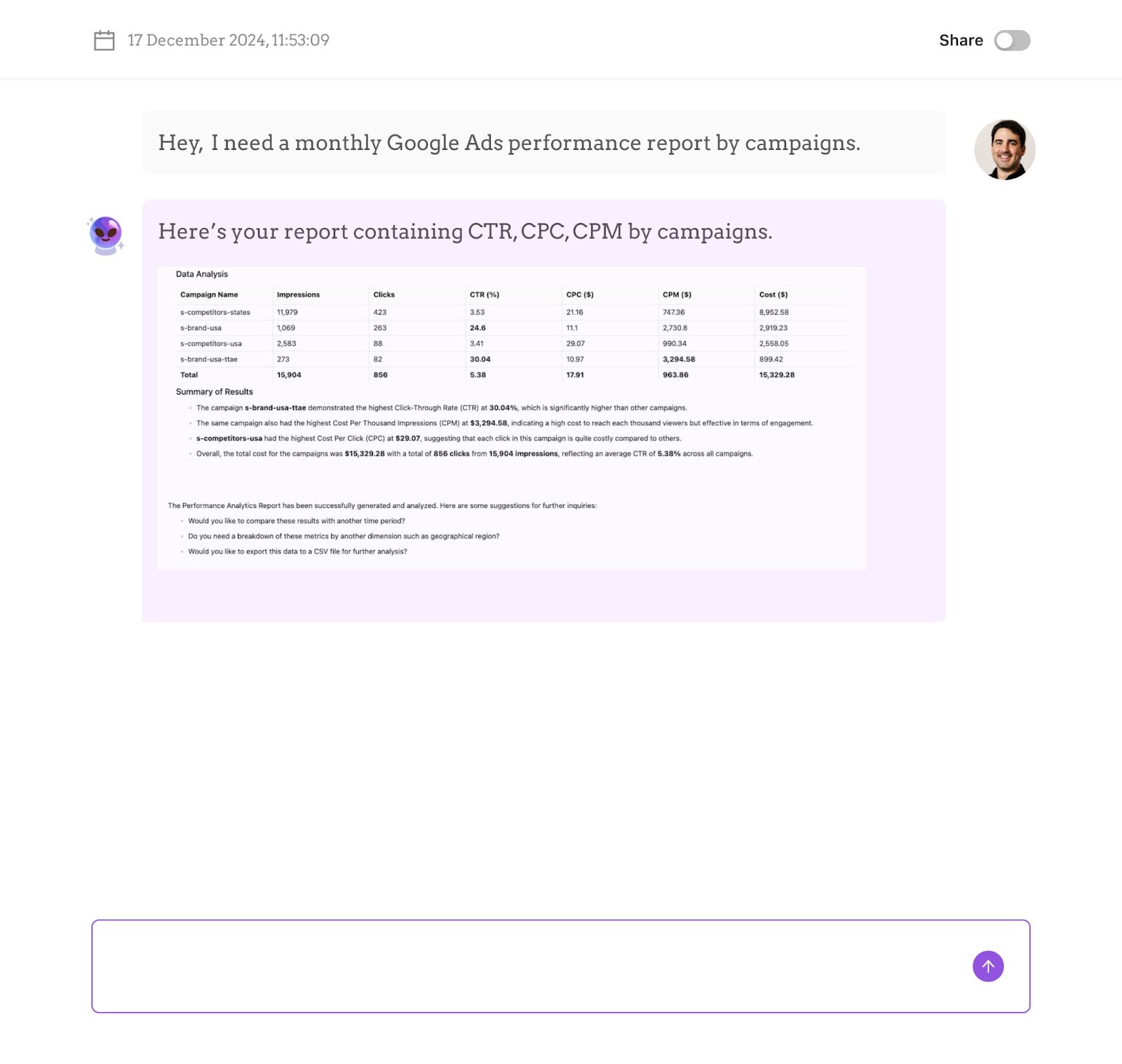 AI Agents dramatically reduce response time to any ad-hoc analytics questions.