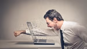 Punching a computer Website Design in The Woodlands