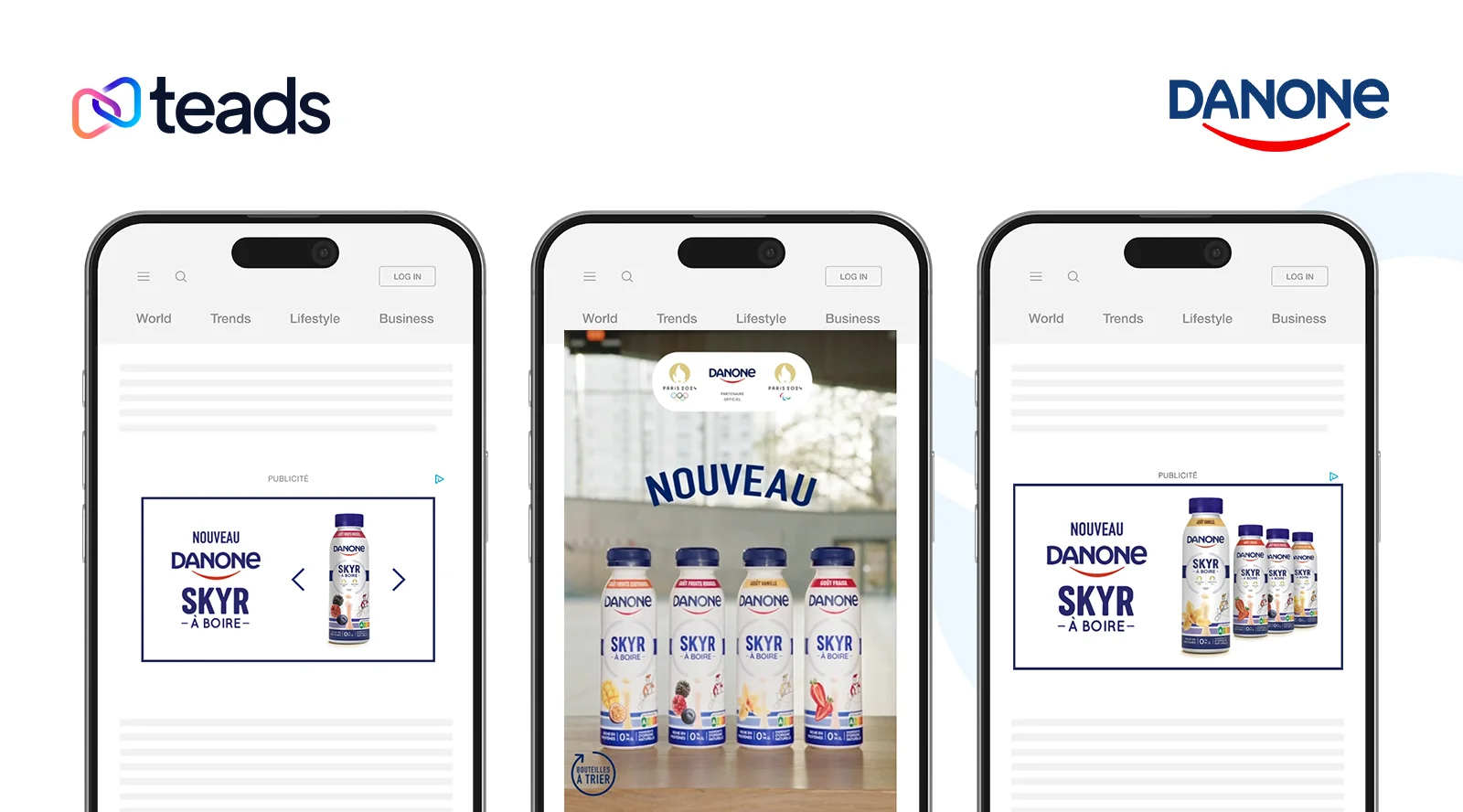 Teads Danone natív banner
