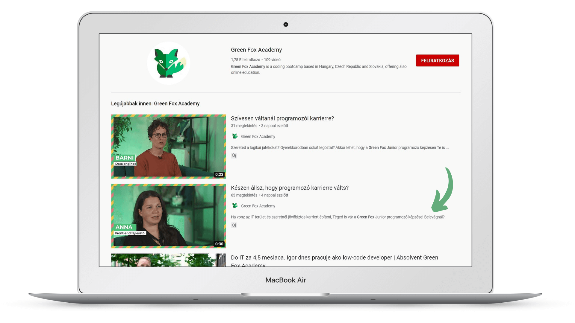 Leírás megjelenése - példa