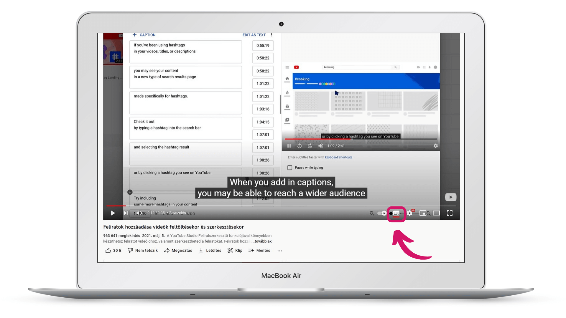 Felirat bekapcsolása - példa