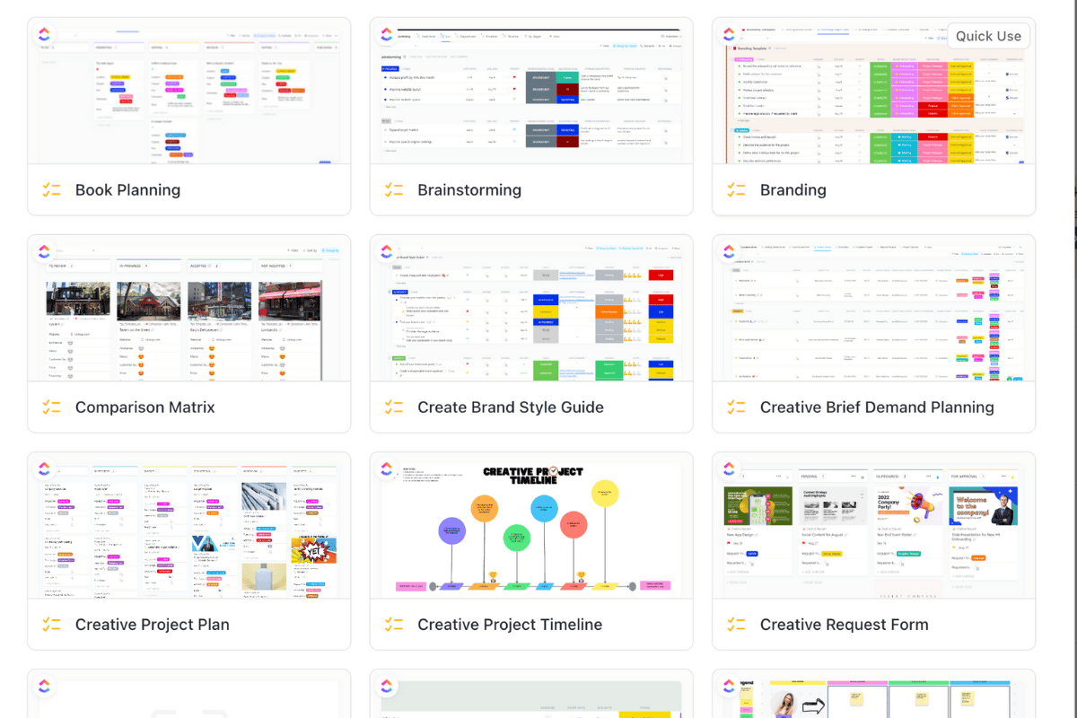 ClickUp sablonok - Selector