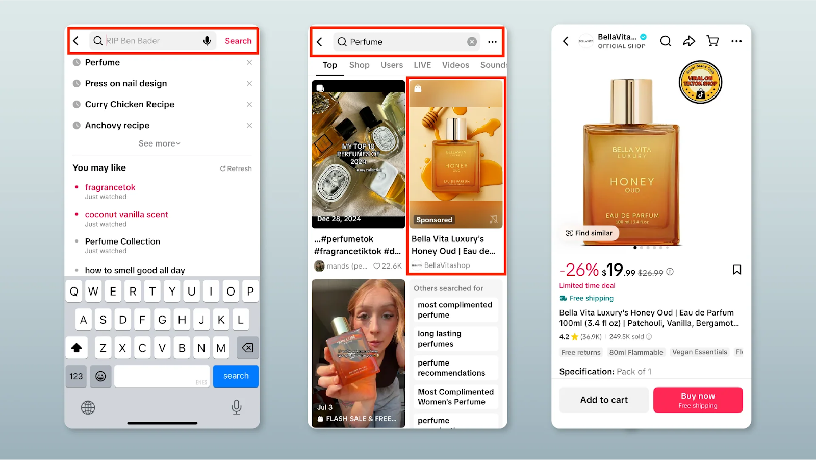TikTok Search Ad példa