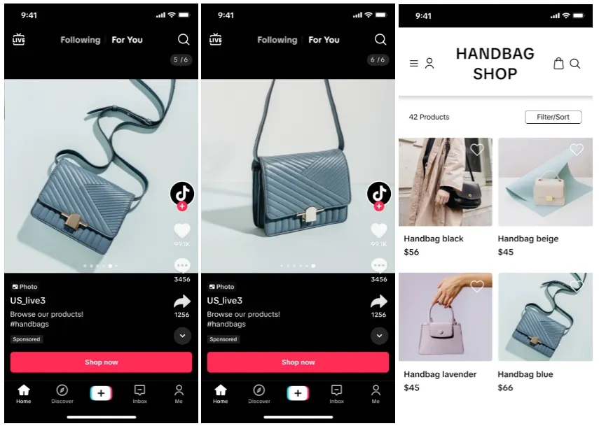 TikTok carousel hirdetés