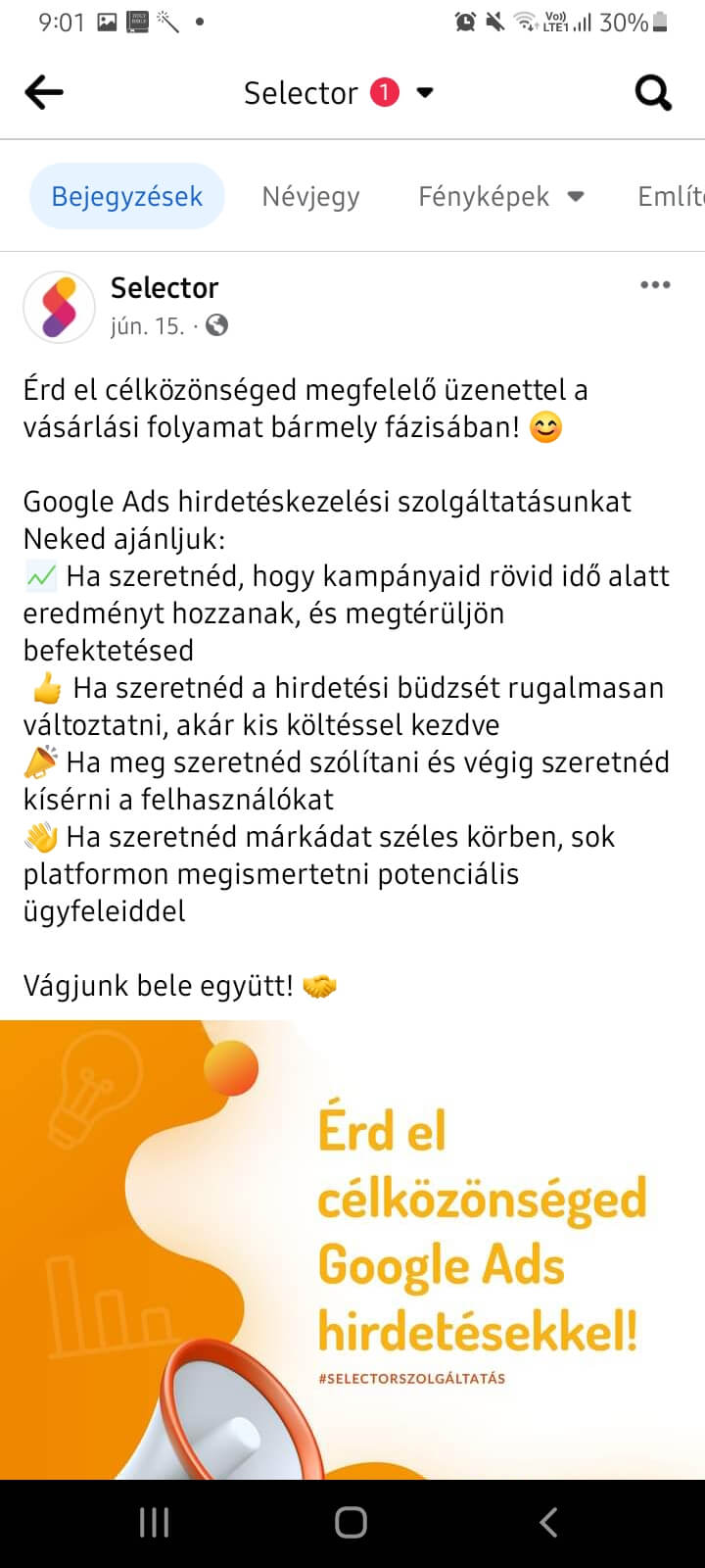 Selector bejegyzése emojikkal