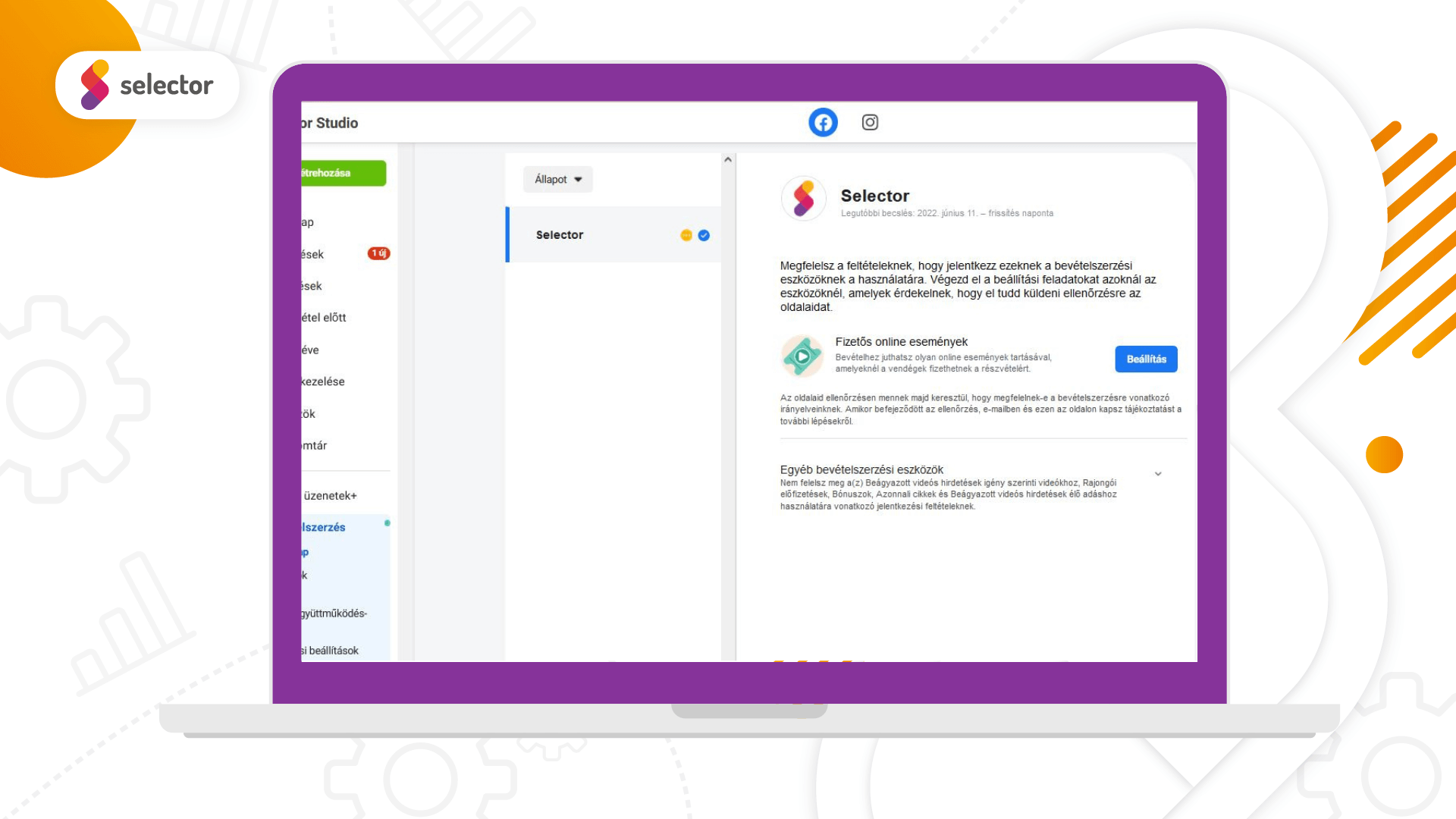Facebook csillagok Selector