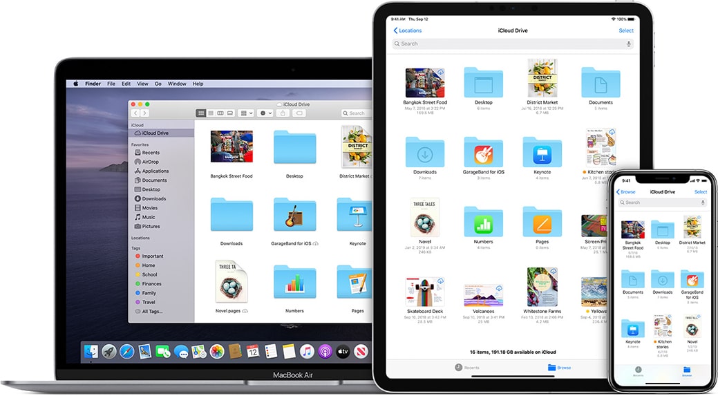Az Apple iCloud felhasználói felülete