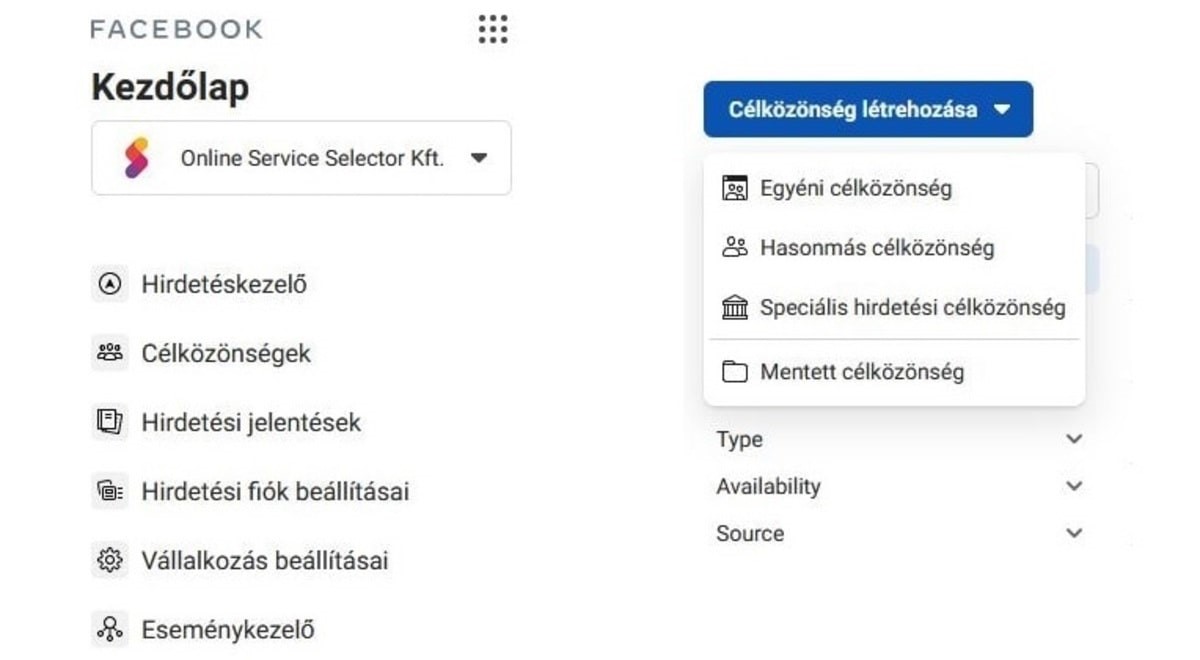 Célcsoport, célközönség, Facebook, marketing kampány