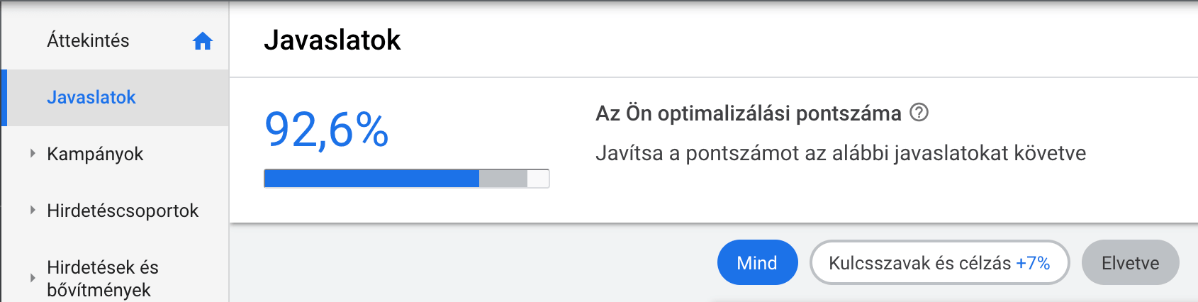 Optimalizálási javaslatok