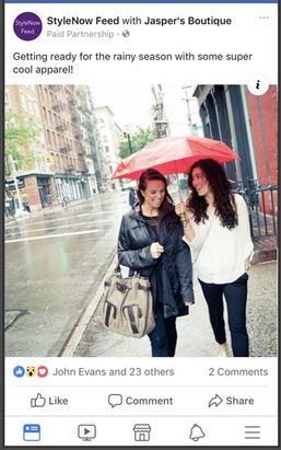 Collabs manager, Facebook