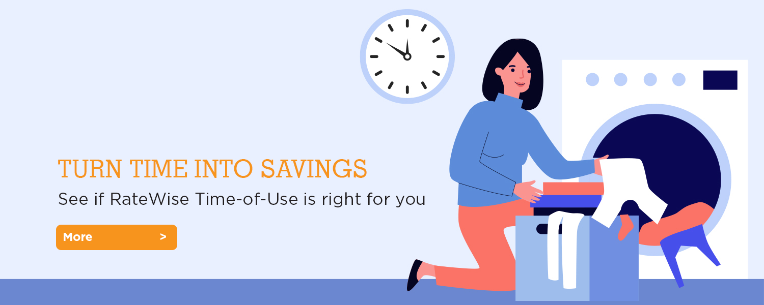 Turn Time Into Savings. See if RateWise Time-of-Use is right for you.
