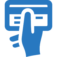 hand holding a credit card icon