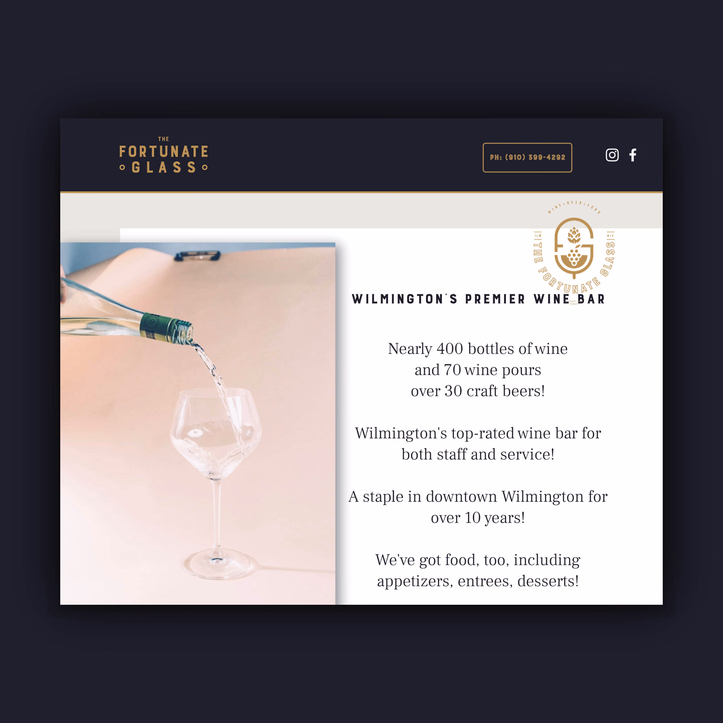 Fortunate Glass Wilmington NC website design Brand Engine