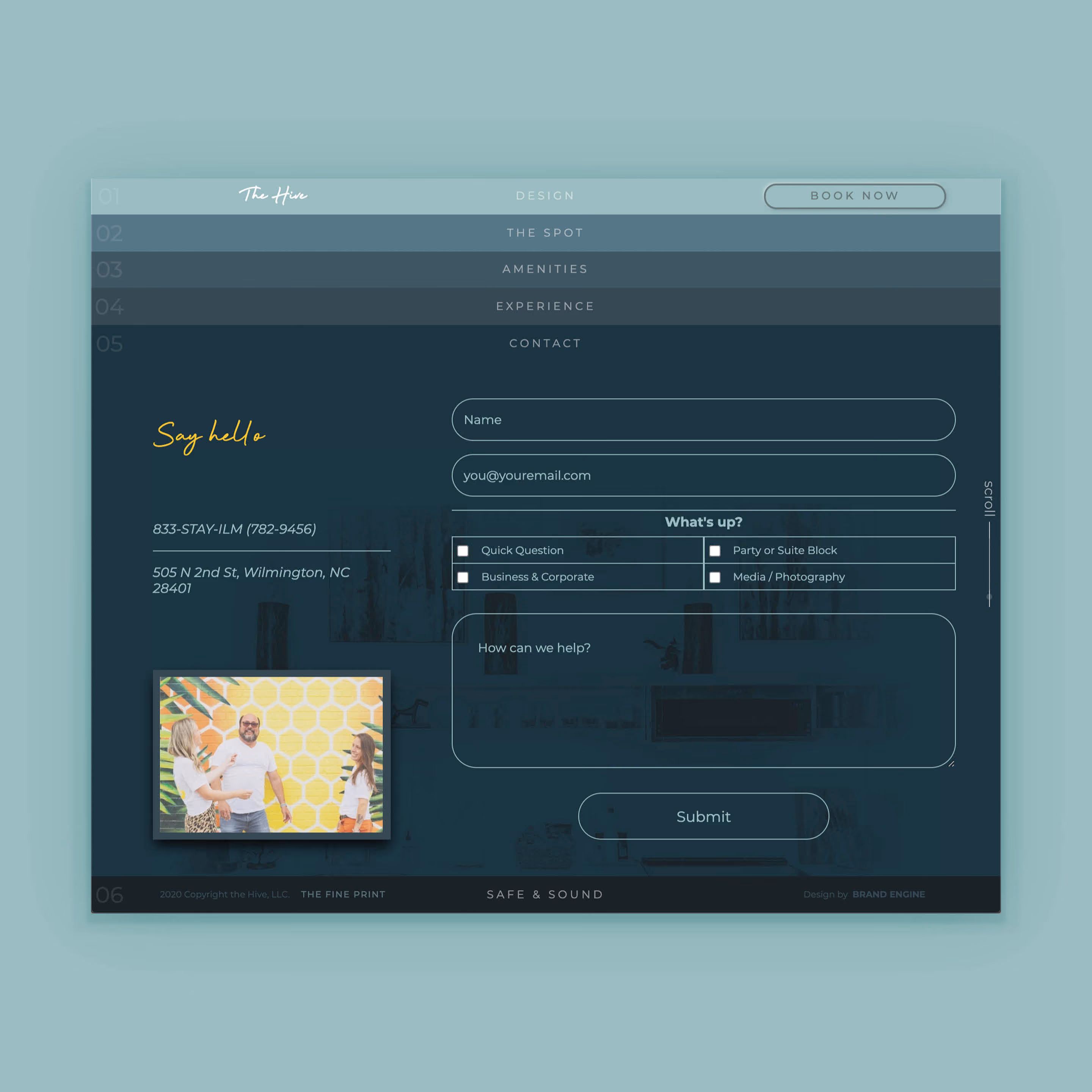 The Hive Wilmington Hotel Website Design by Brand Engine
