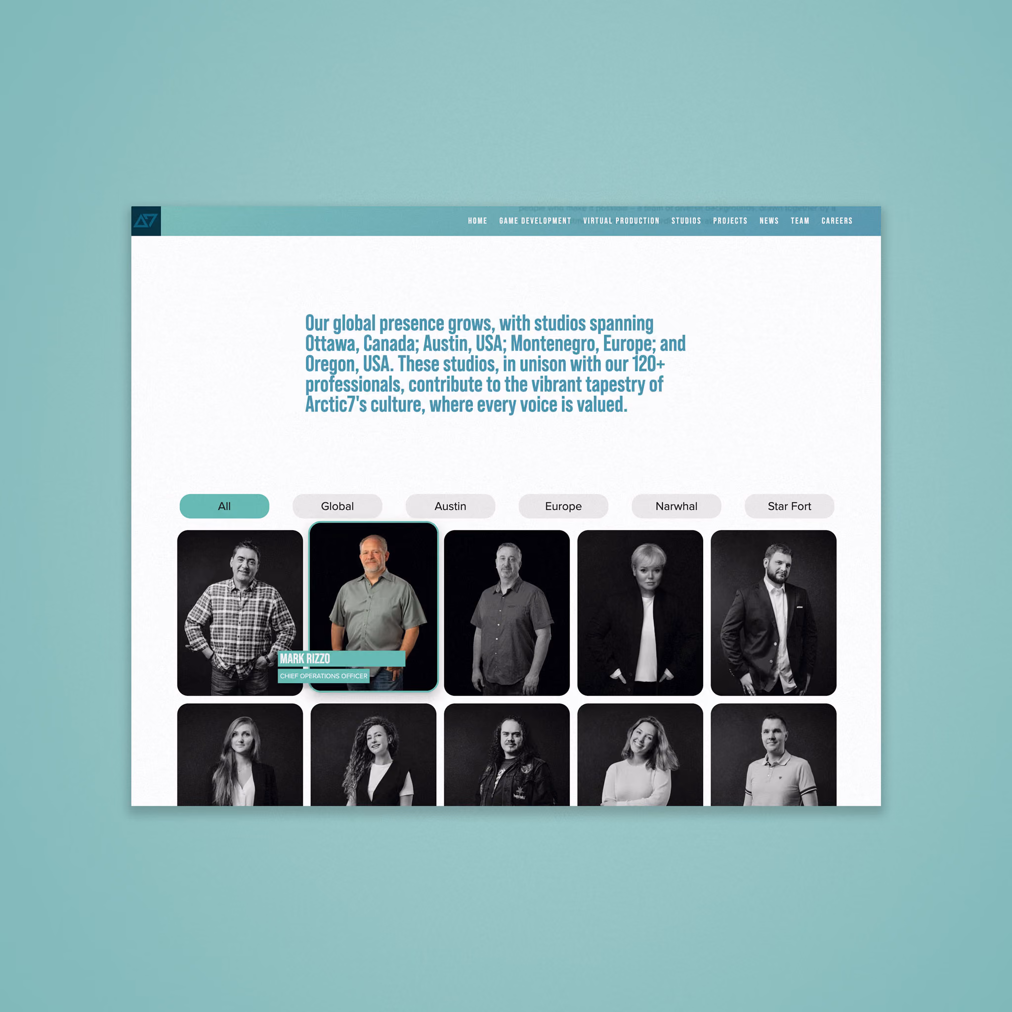 Video Game Studio website design
