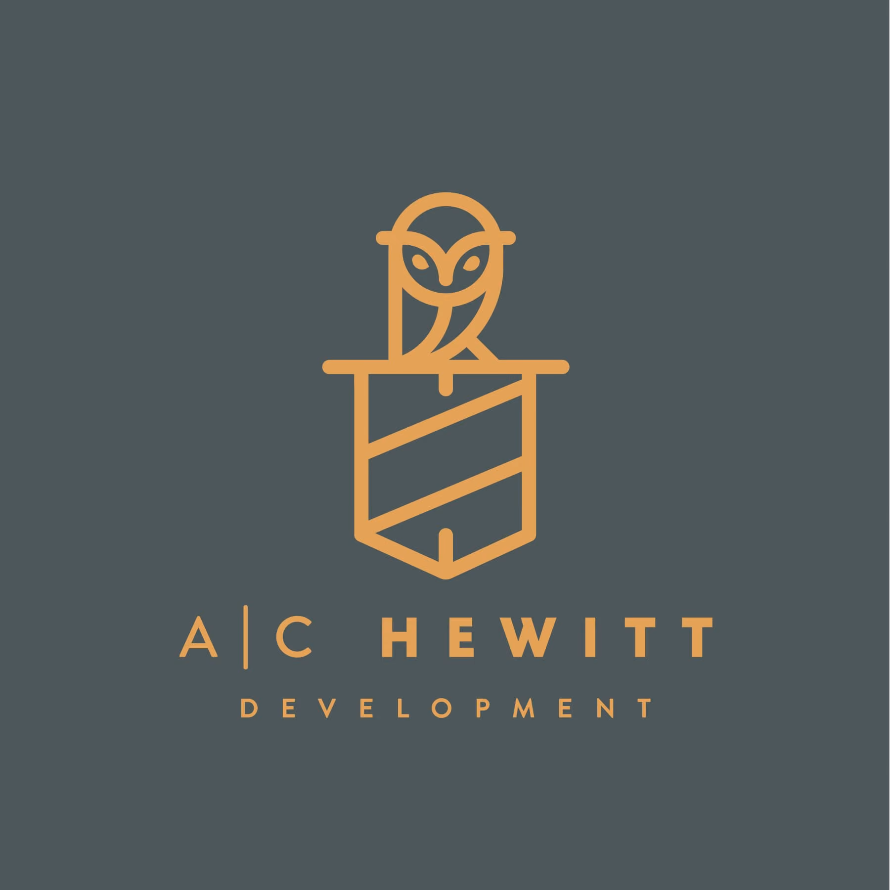 AC hewitt Real Estate developer owl logo design