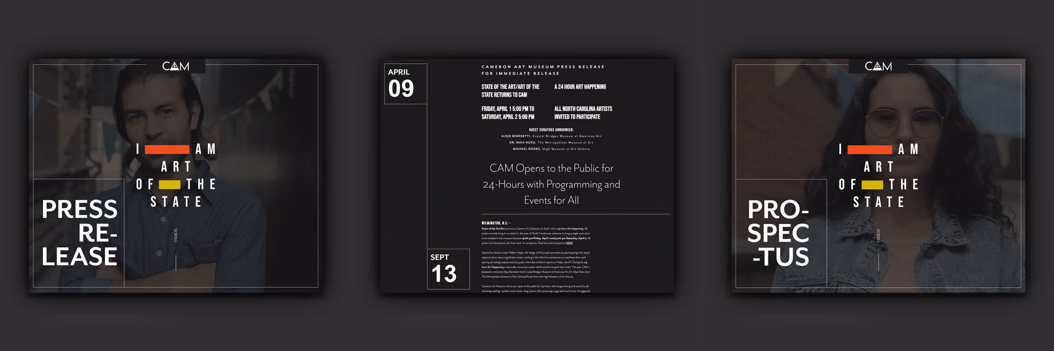 Cameron Art Museum Art of the State Website Design