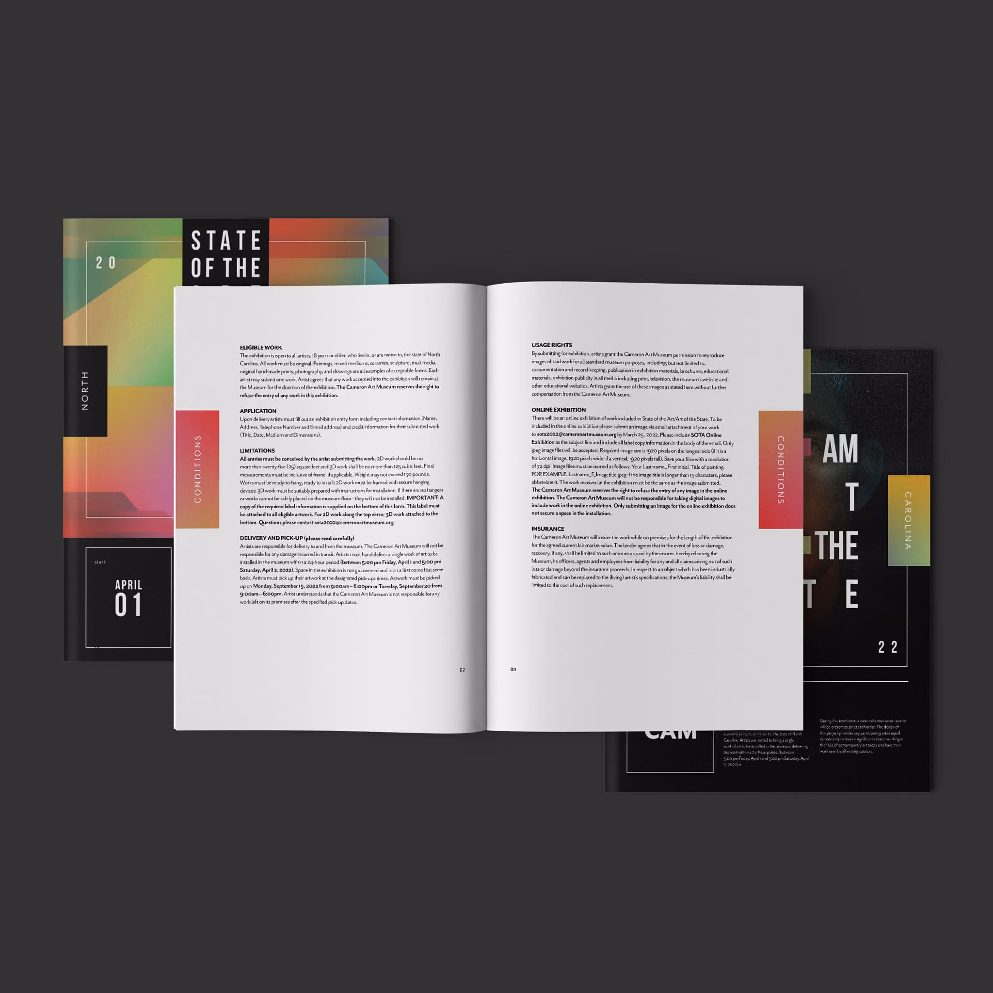 Print design for Cameron Art Museum's Art of the State 2022