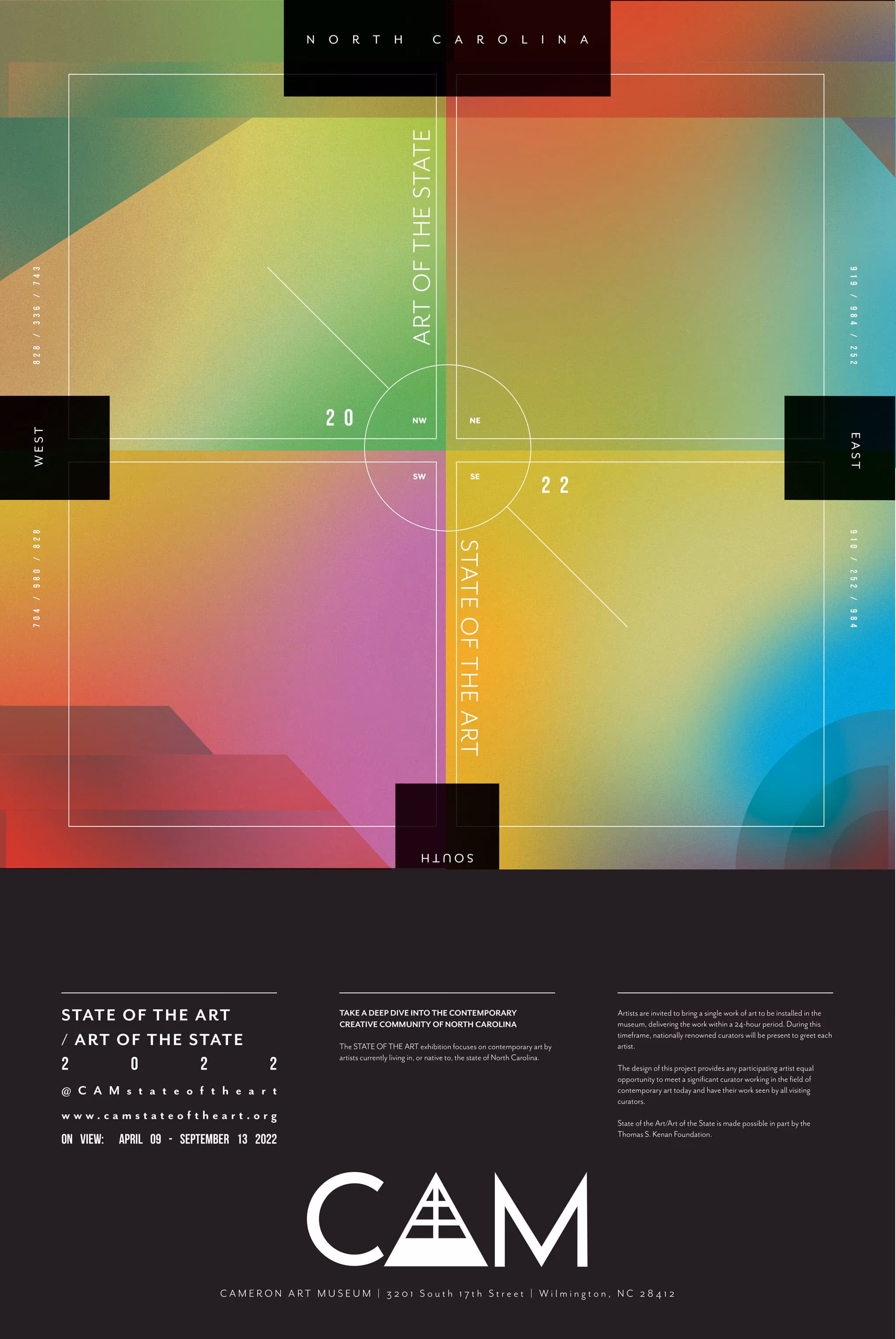 Print design for Cameron Art Museum's Art of the State 2022