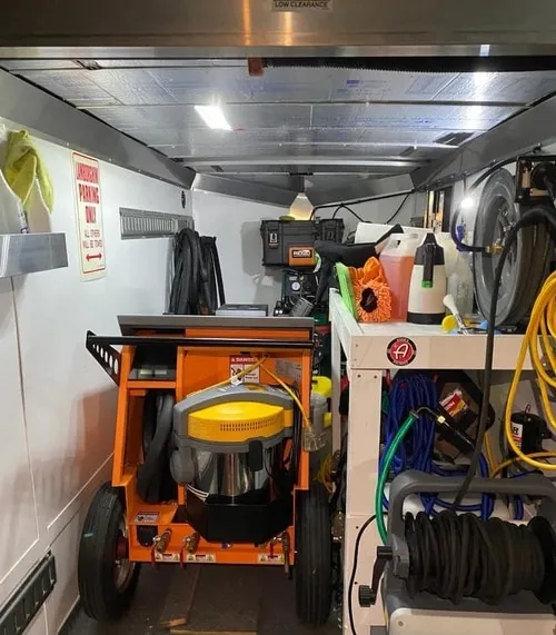 mobile steam car wash and auto detailing working table