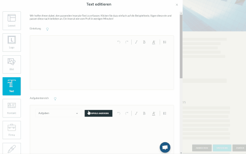 RecruitingHUB-Texteditor