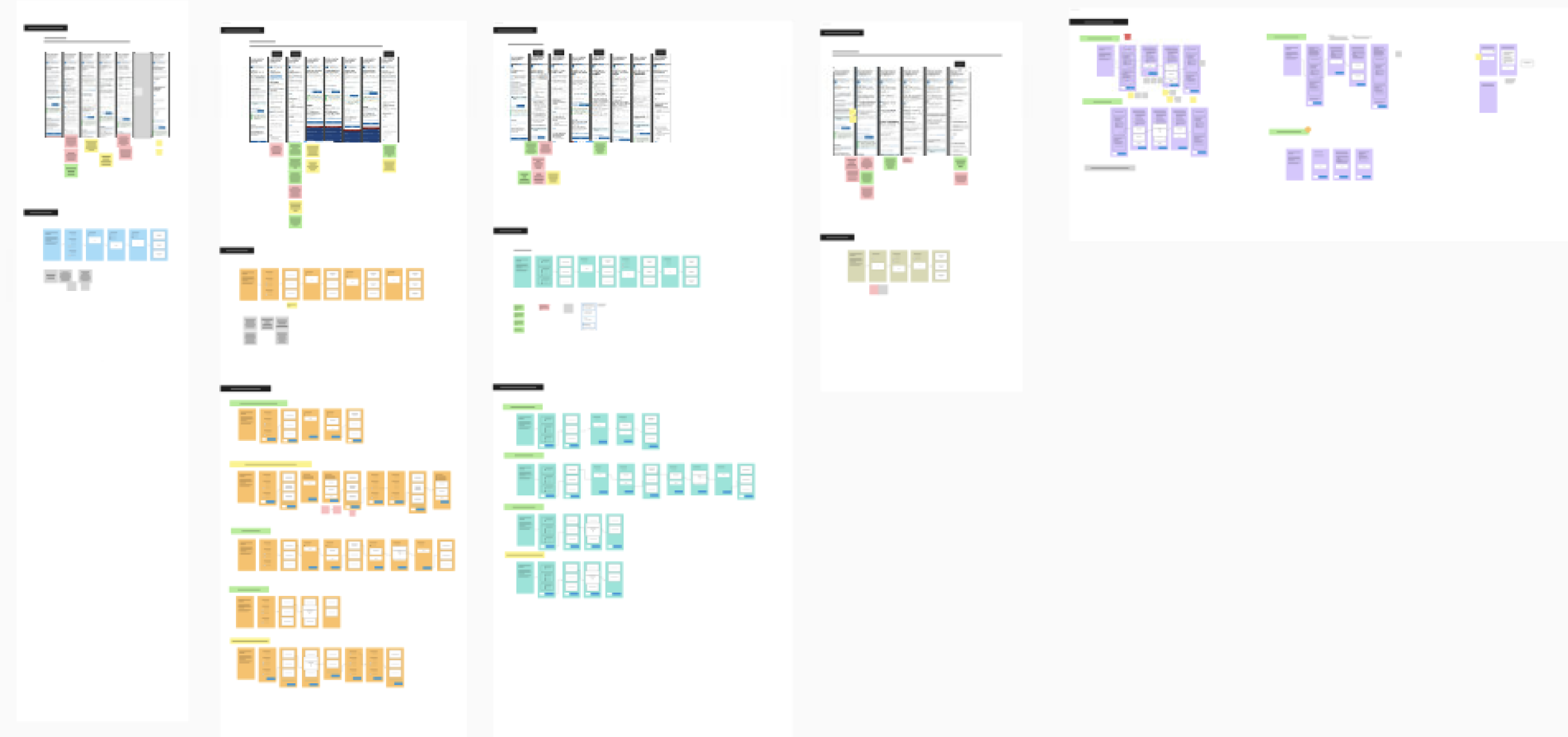 Screenshot of Mural sketches of multiple iterations of concepts