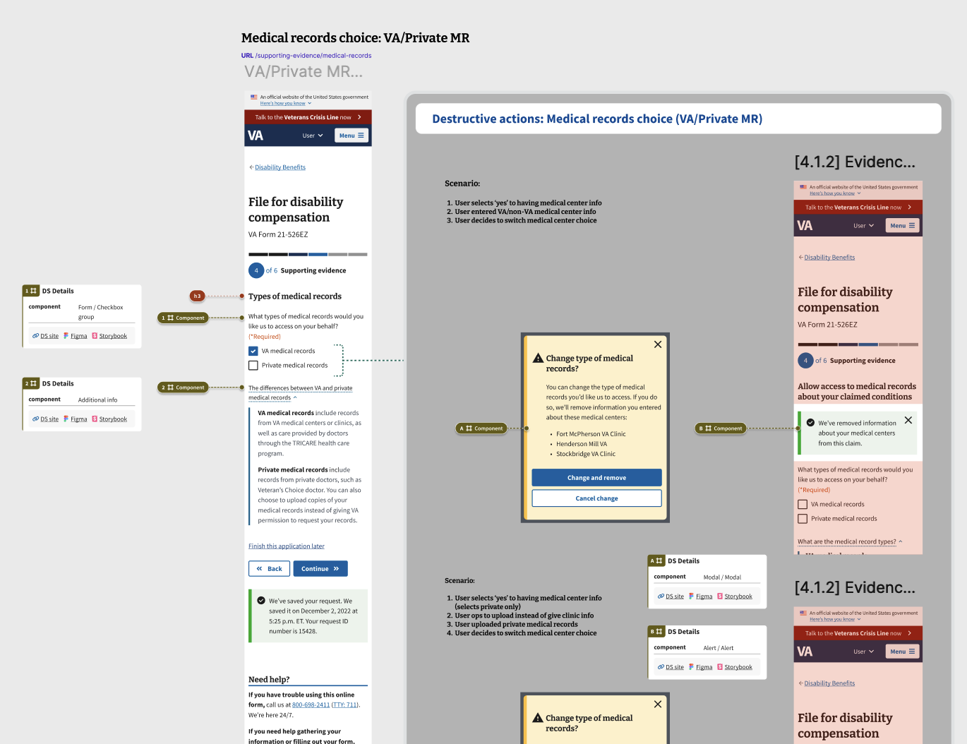 Screenshot of one screen of the final design, with destructive actions and error states