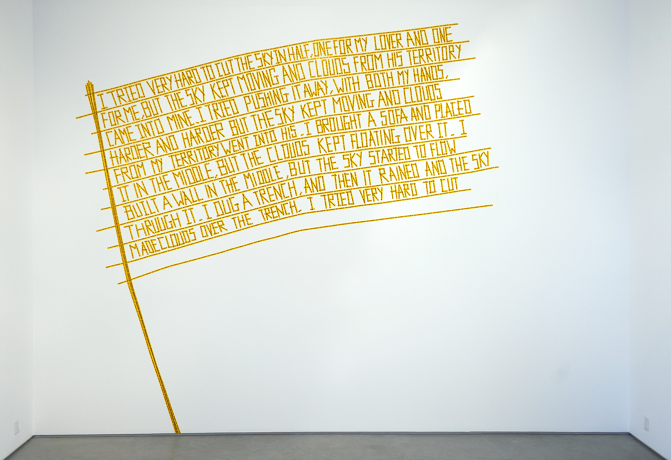 Shilpa Gupta, Untitled (There is No Border Here), 2005 - 2006, Klebeband, 300 x 300 cm, Foto: Ismail Noor, © Shilpa Gupta