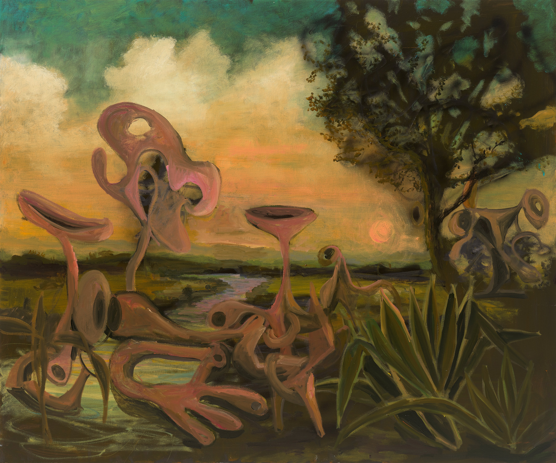 Anton Henning, Das Paradies No. 27, 2024, Öl auf Leinwand // Oil on canvas, 150 cm x 180 cm, © Anton Henning/VG Bild-Kunst Bonn, 2025, Foto // Photo: Jörg von Bruchhausen