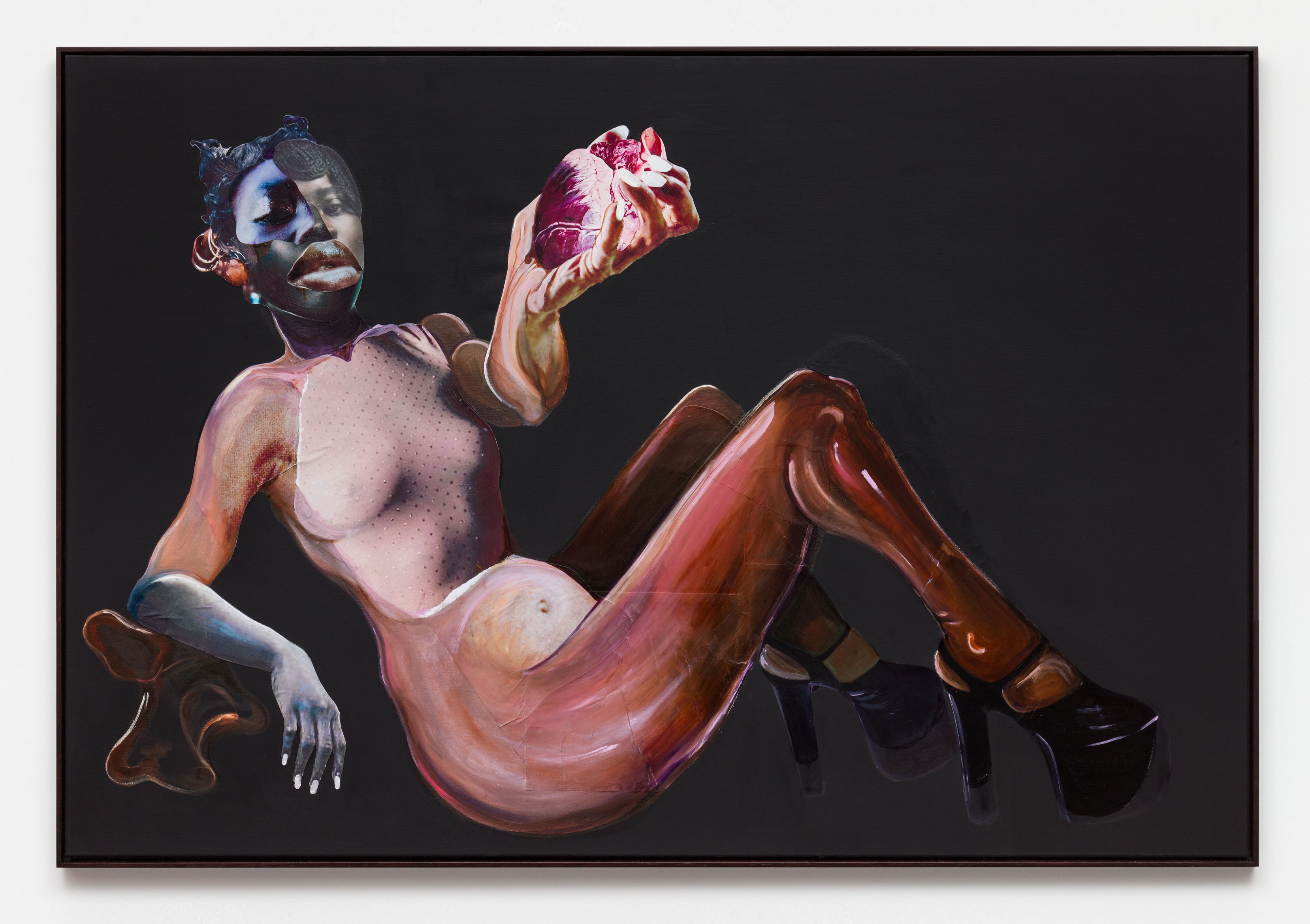 Anys Reimann, Black Plateau VII, 2024, Mixed-Media-Collage, Öl auf Leinwand // Mixed media collage, oil on canvas, 120 x 180 cm, Courtesy the Artist & VAN HORN, Düsseldorf © the artist 