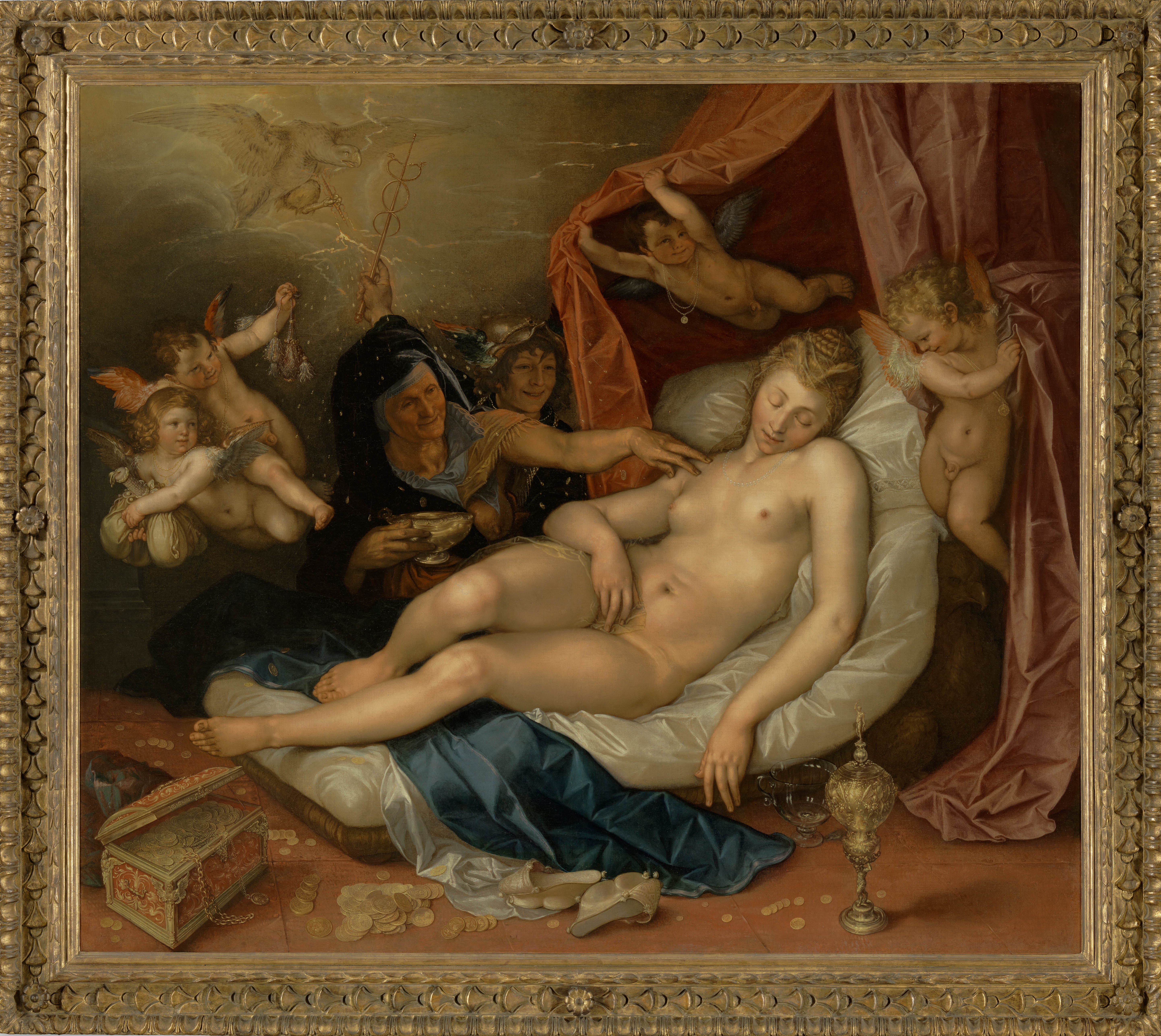 Hendrick Goltzius, The Sleeping Danaë Being Prepared for Jupiter, 1603. Los Angeles County Museum of Art