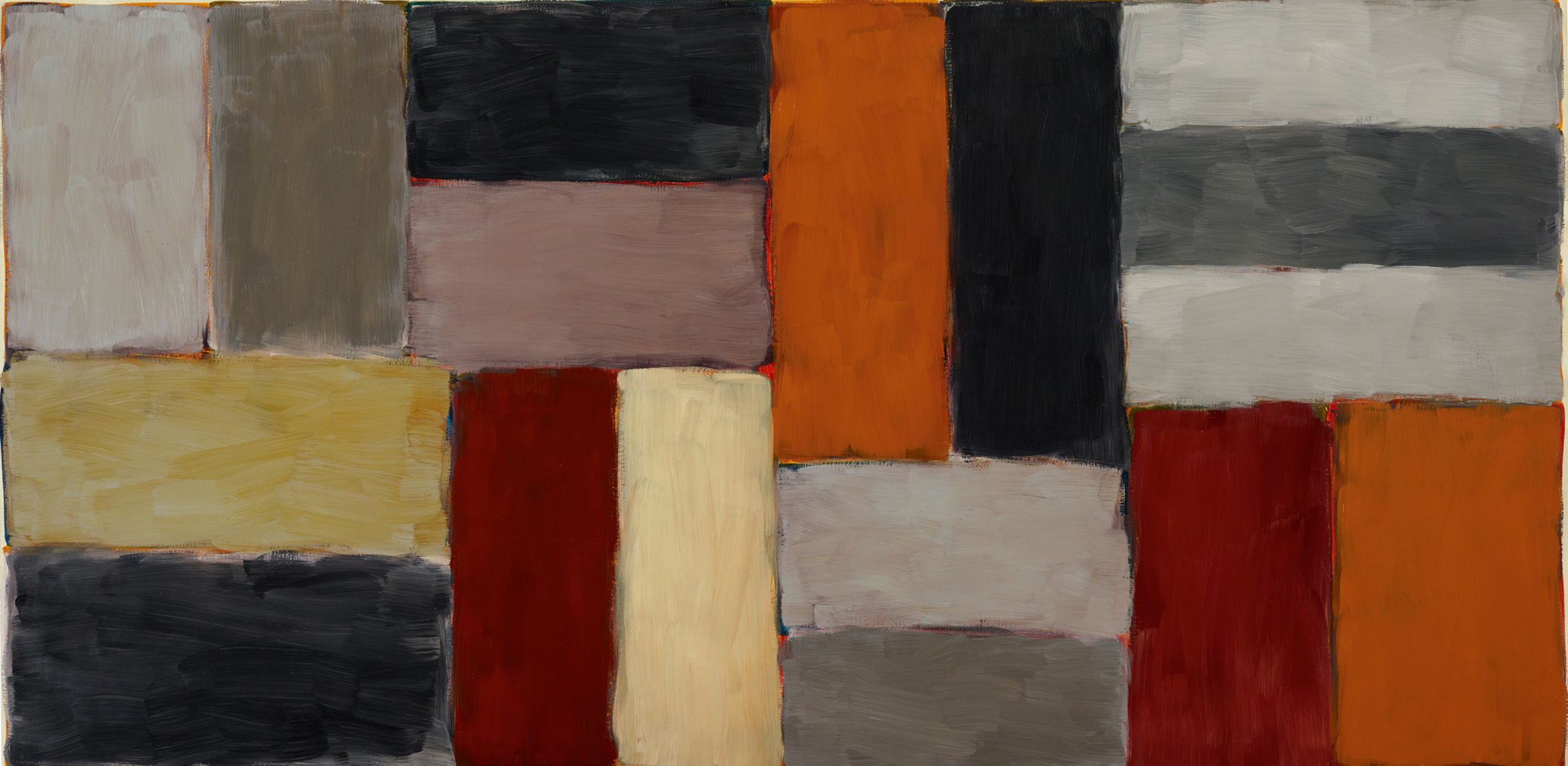Sean Scully (1945) Floating Red Wall, 2002 Öl auf Leinwand, 160 x 320 cm Hilti Art Foundation © Sean Scully