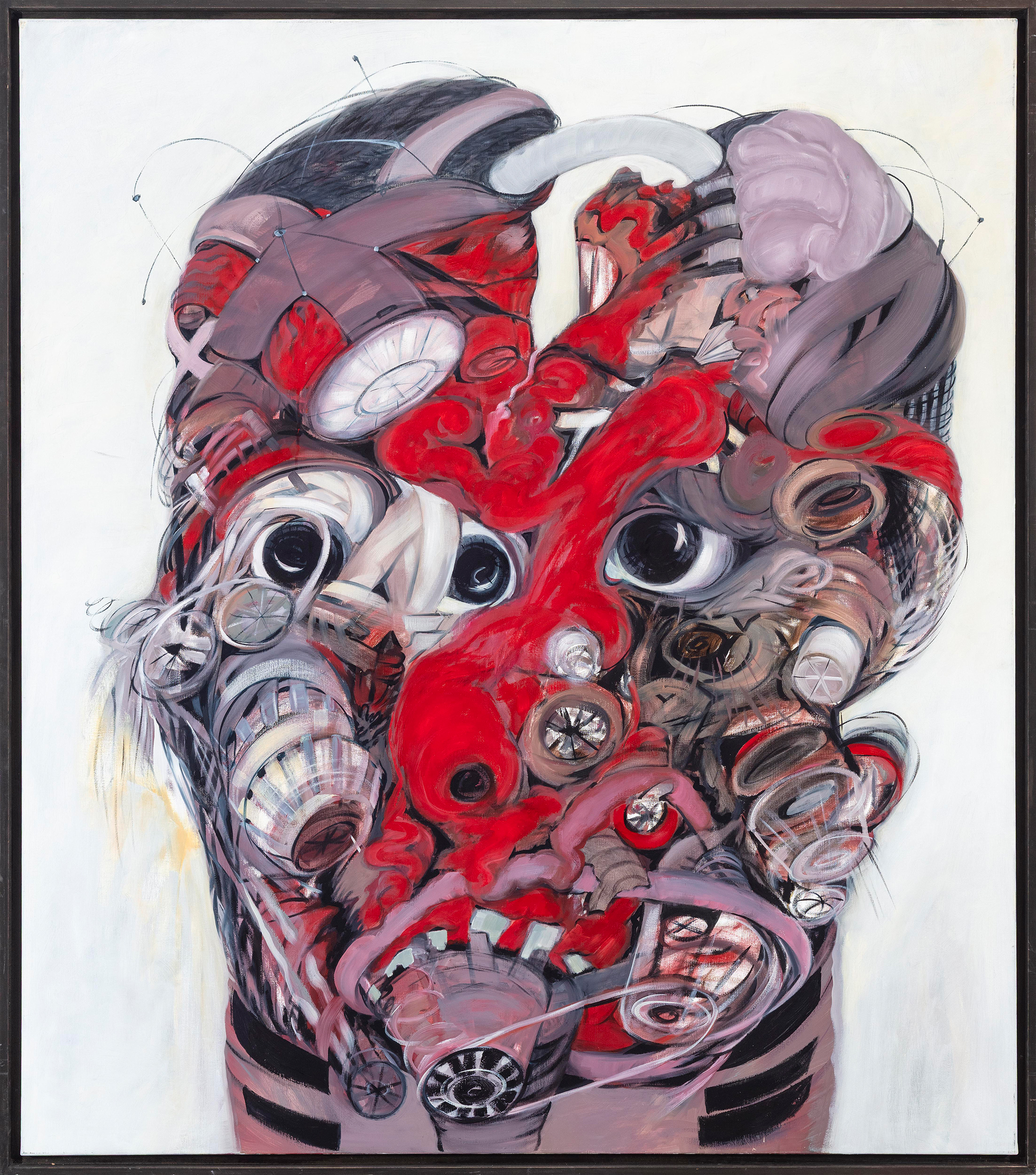 Margot Guttmann, Maskulin, 2012, Öl auf Leinwand, 140 x 160 cm, © Margot Guttmann, Foto: Ludger Paffrath