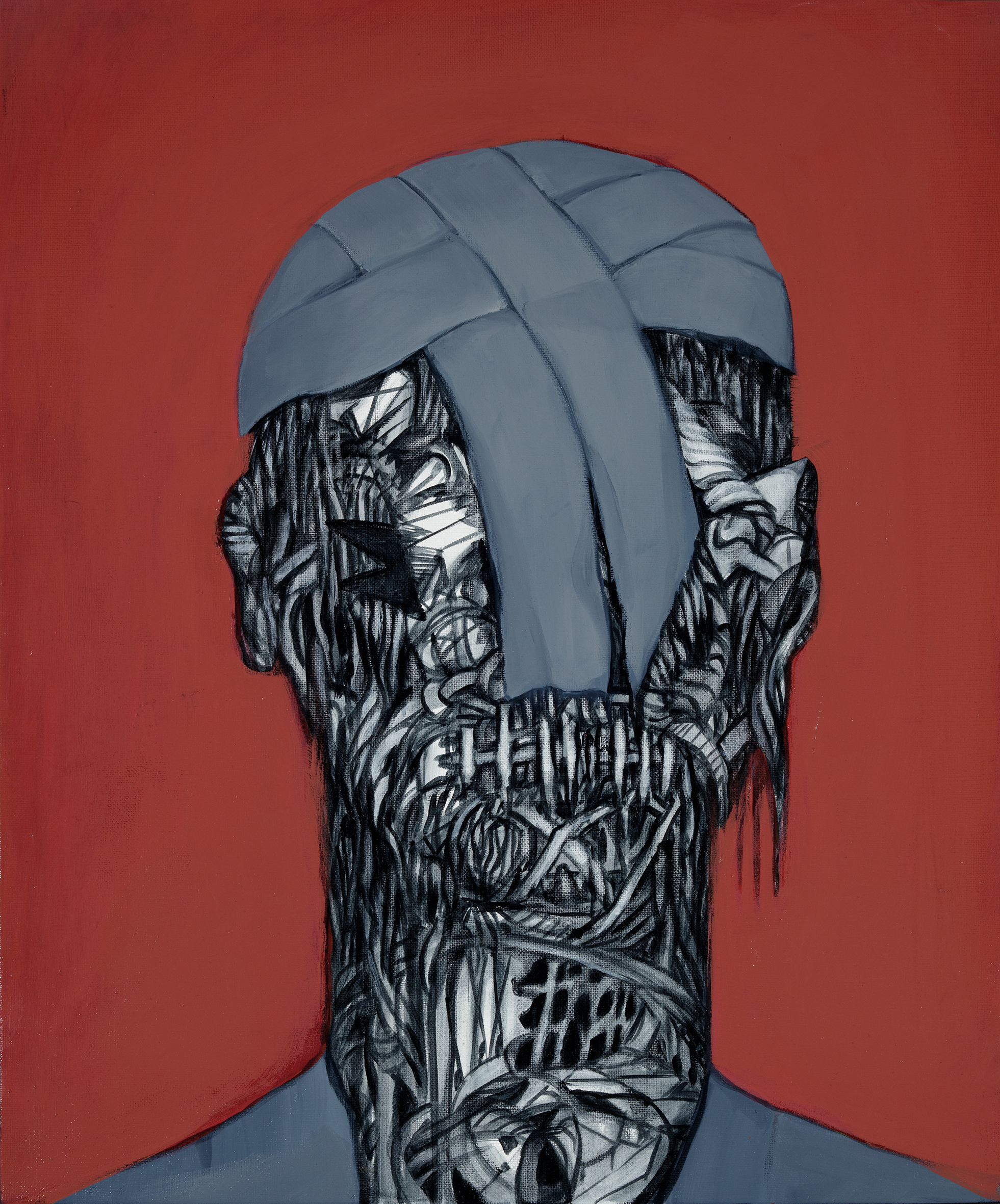 Margot Guttmann, Kopf 10, 2021, Öl auf Leinwand, 50 x 60 cm, © Margot Guttmann, Foto: Ludger Paffrath