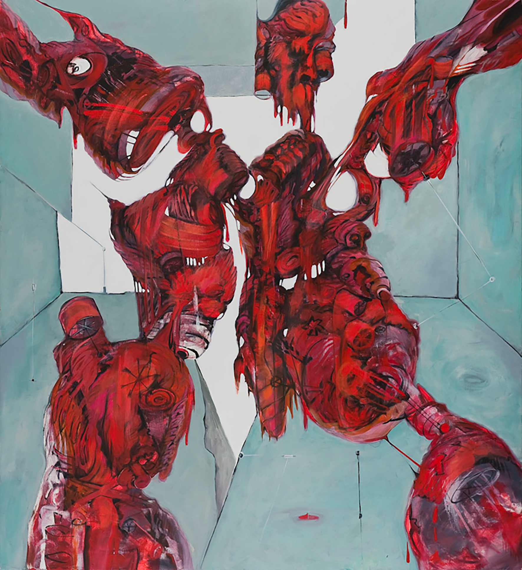 Margo Guttmann, Iceroom, 2013, Öl auf Leinwand, 190 x 210 cm, © Margo Guttmann, Foto: Ludger Paffrath