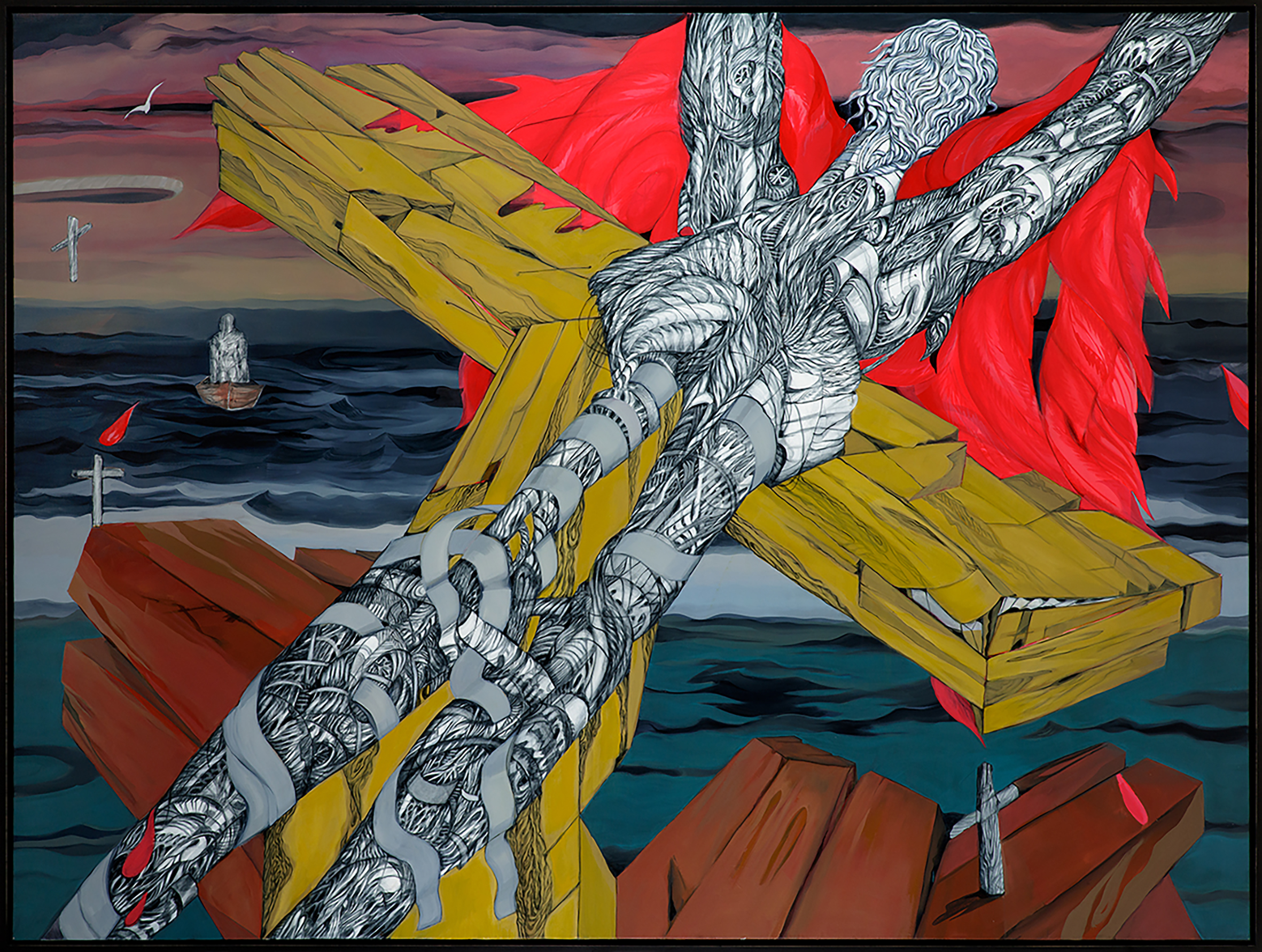 Margot Guttmann, Liberty, 2022, Öl auf Leinwand, 240 x 180 cm, © Margo Guttmann, Foto: Ludger Paffrath