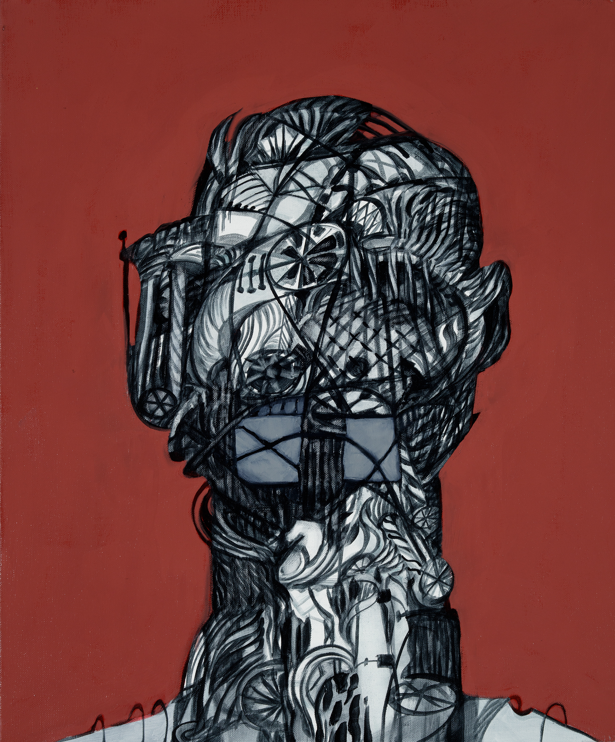 Margot Guttmann, Kopf 9, 2021, Öl auf Leinwand, 50 x 60 cm, © Margot Guttmann, Foto: Ludger Paffrath