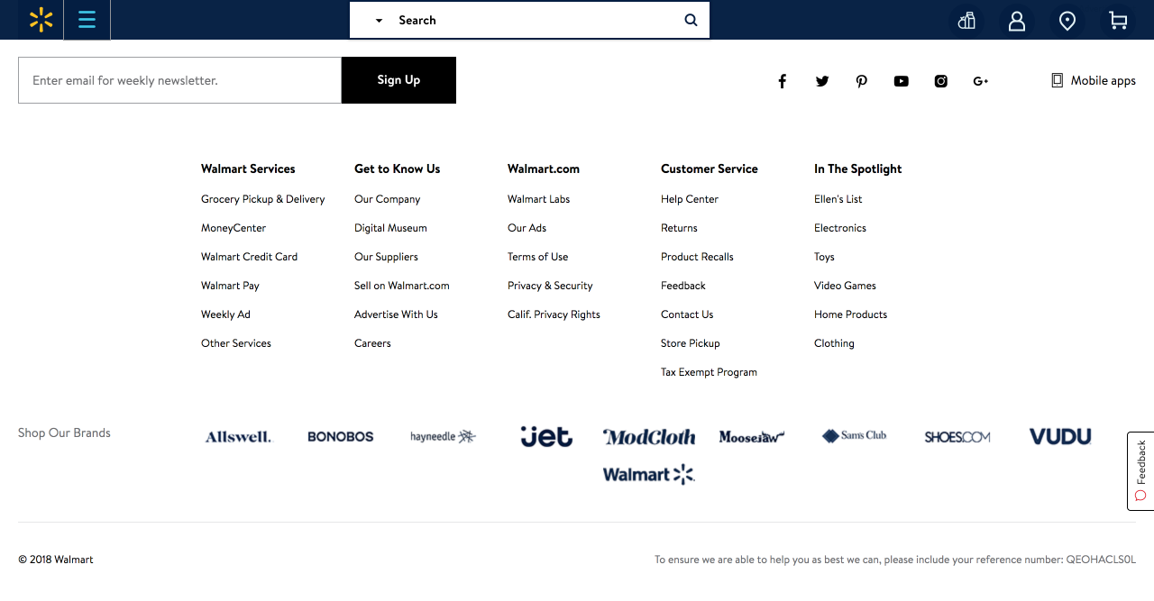 Walmart Footer