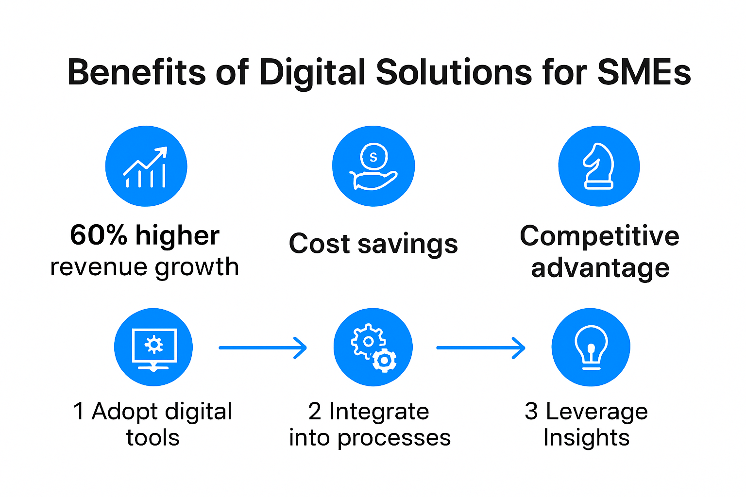 Infographic illustrating digital solutions benefits for SMEs