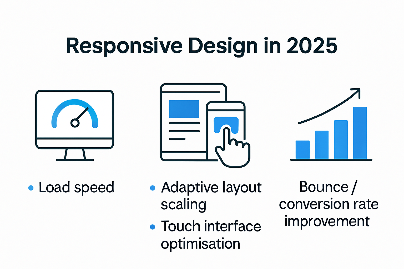 Infographic showing responsive design's impact on user experience metrics