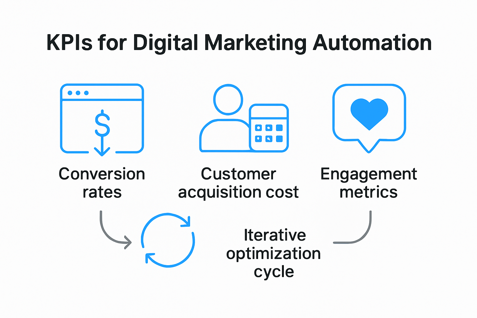 Infographic showing KPIs for marketing automation success
