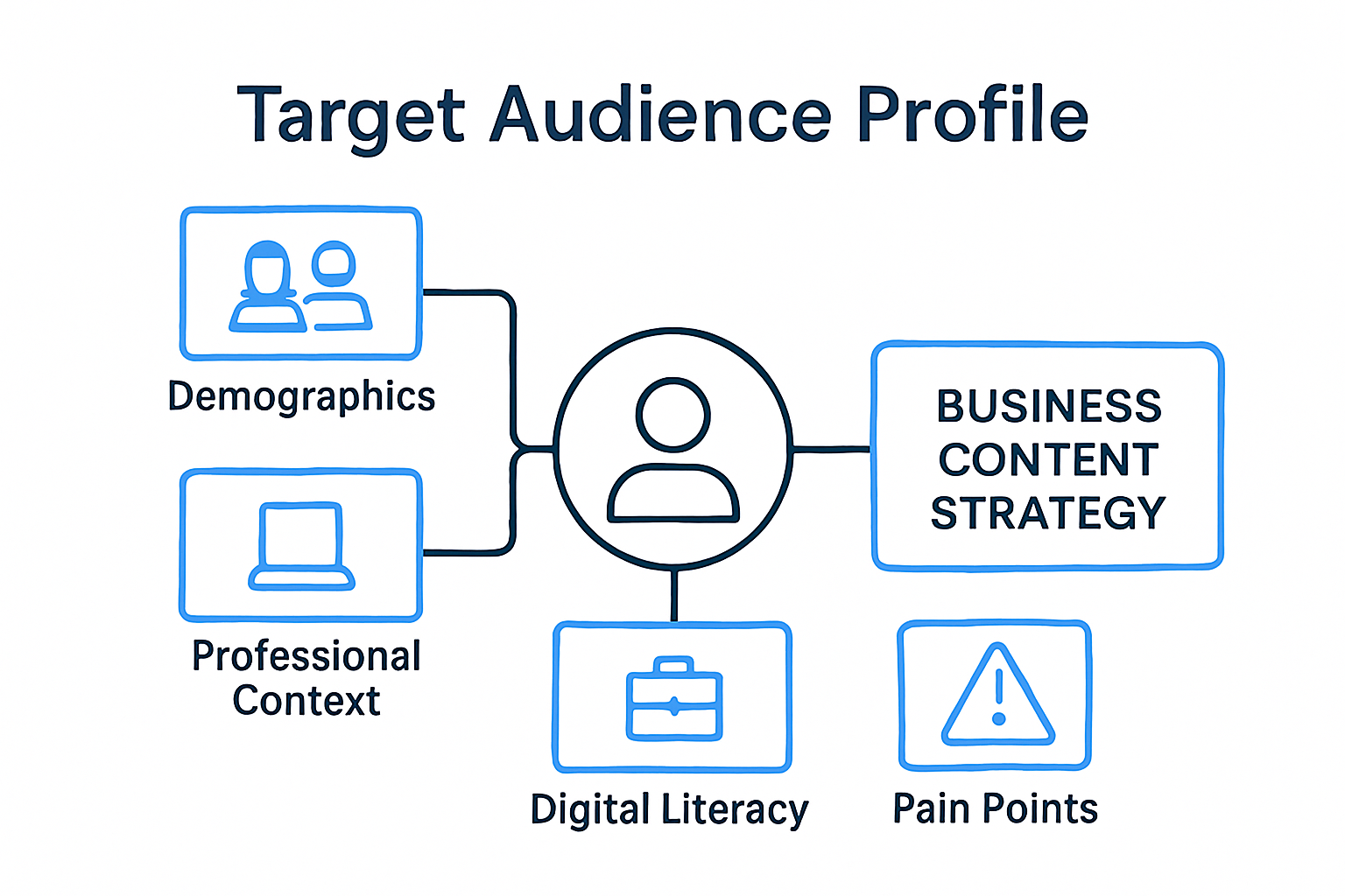 Infographic illustrating how to build a web content audience profile