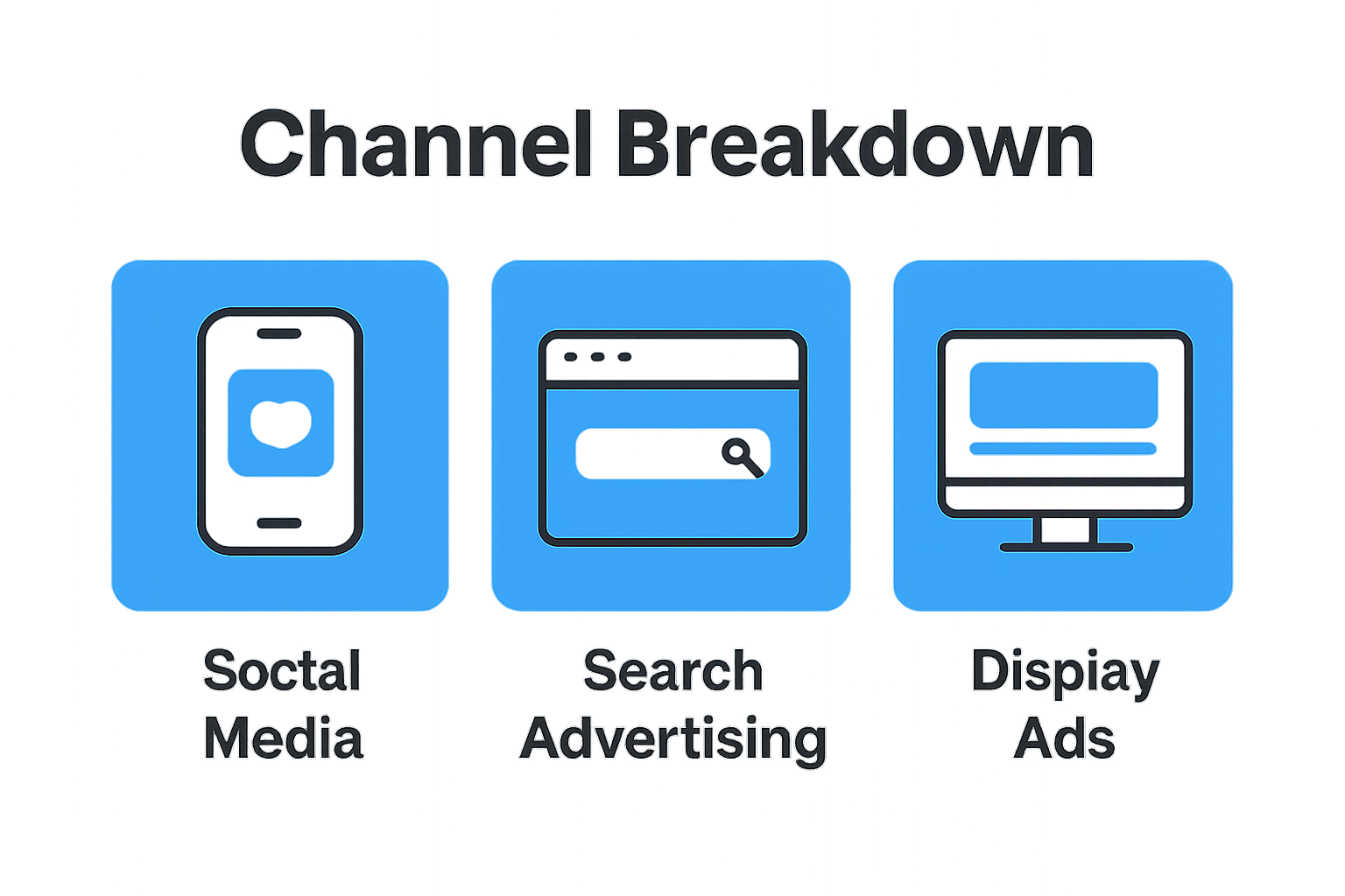 Infographic showing three main digital ad channels