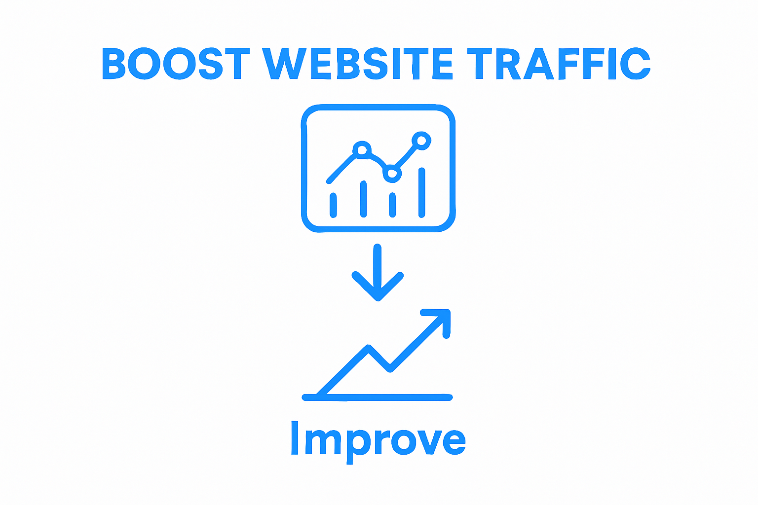 Infographic showing website audit leading to traffic growth